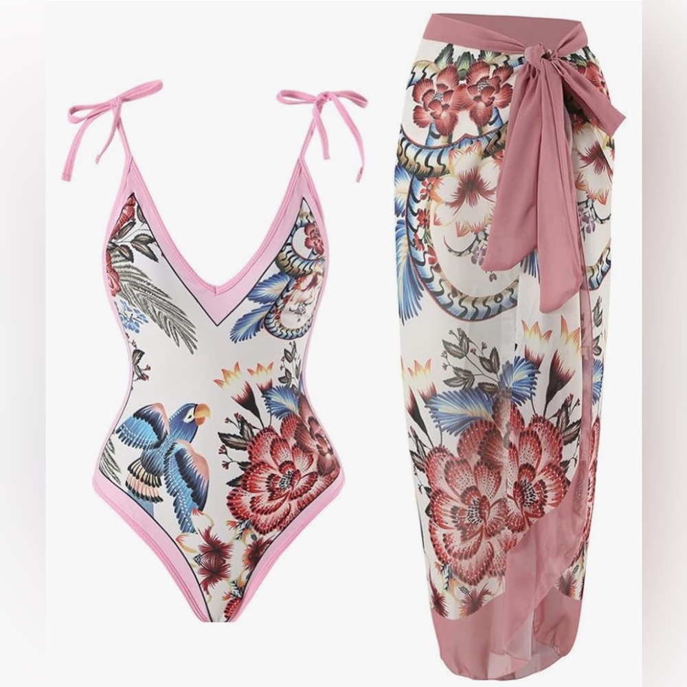 Swim suit with cover up. Brand new